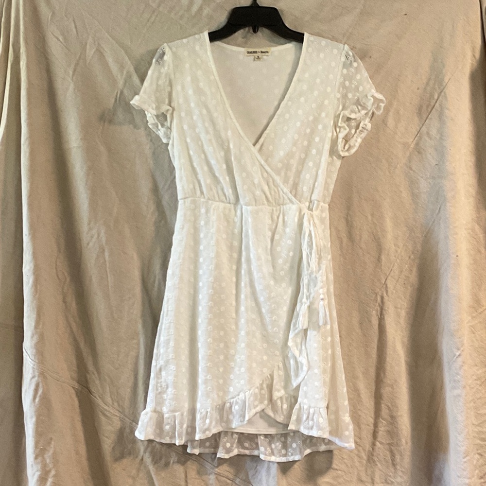 Charmed Hearts White Ruffle Dress